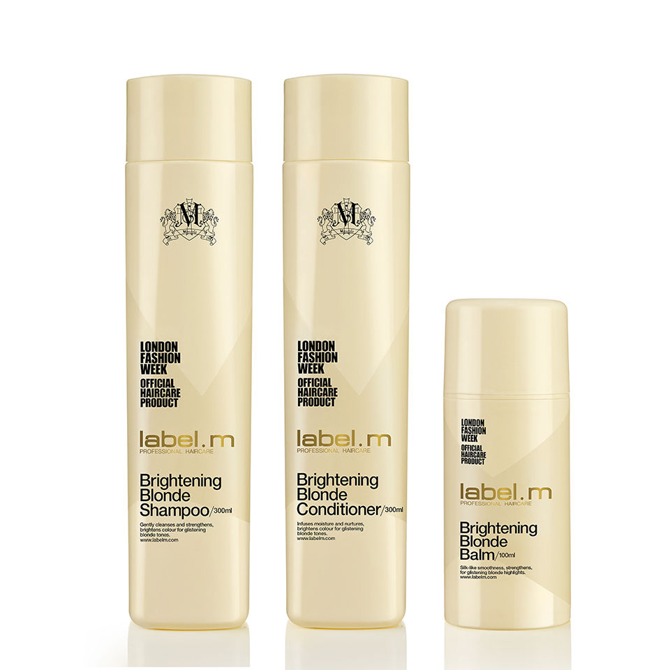 label.m Brightening Blonde Shampoo 300ml, Conditioner 300ml and Balm 100ml Bundle