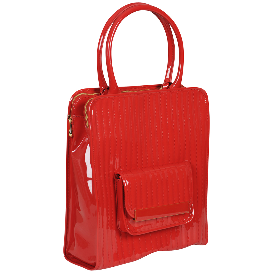 Ted Baker Juju Enamel Pocket Shopper - Red