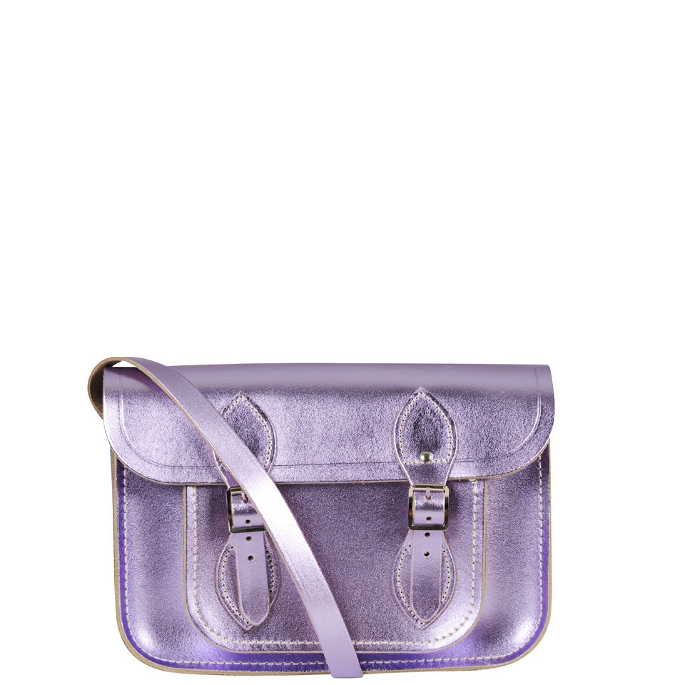 The Cambridge Satchel Company 11 Inch Leather Satchel Metallic Purple