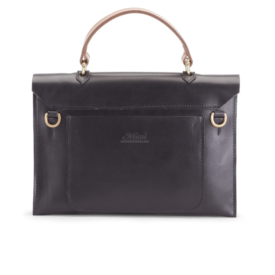 Mimi Hebe Small Top Handle Leather Bag - Black