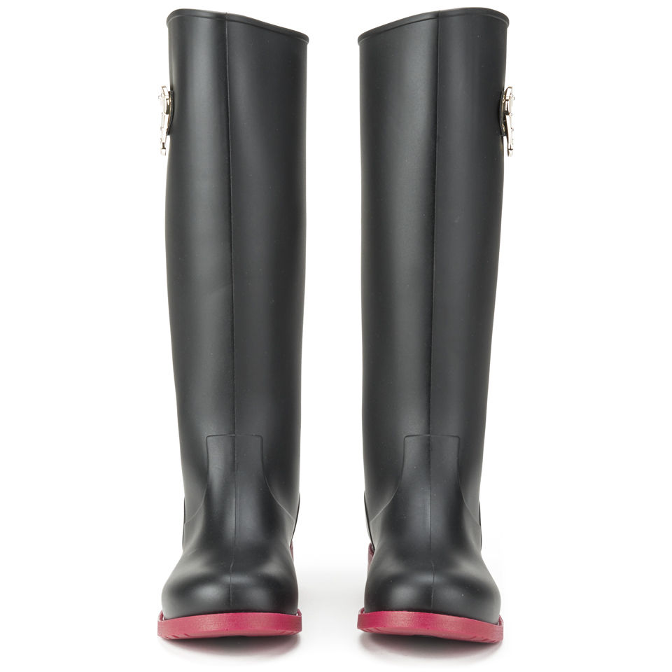 Love Moschino Women s Stivale Heart Charm Wellies Black Allsole