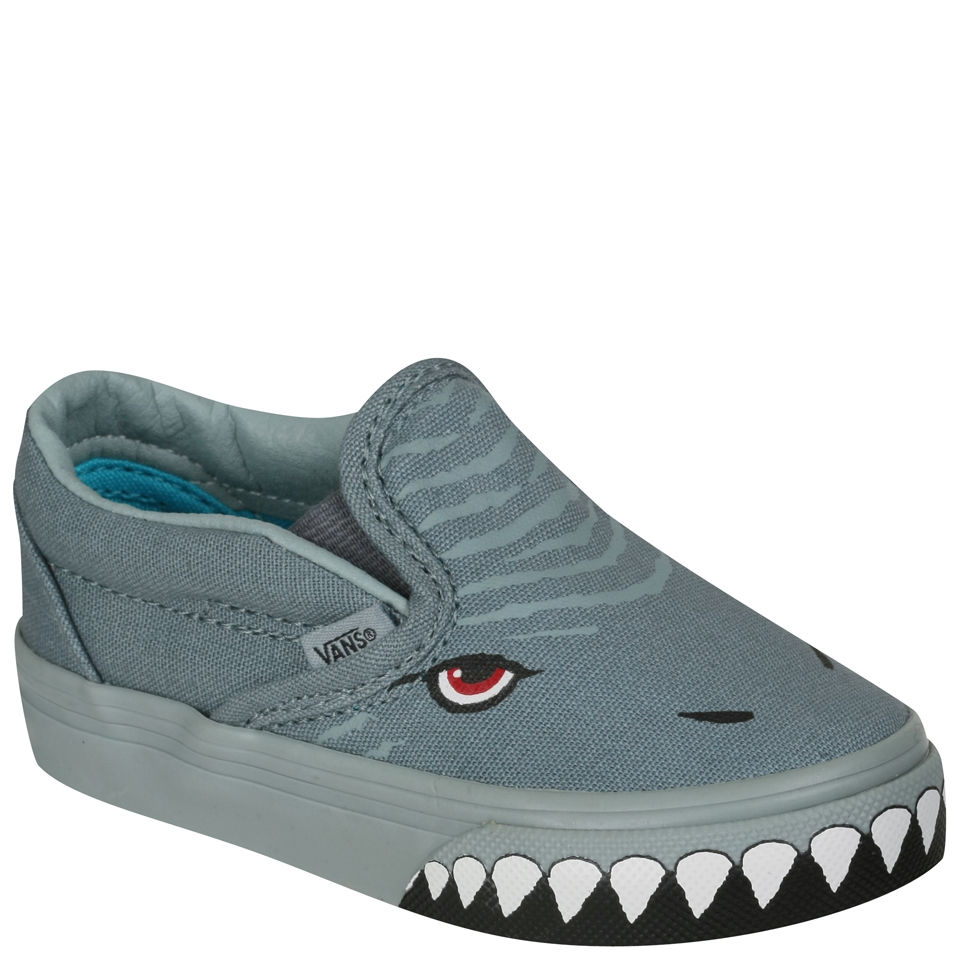 Vans Toddlers Slip On Shark Trainers Grey Coggles