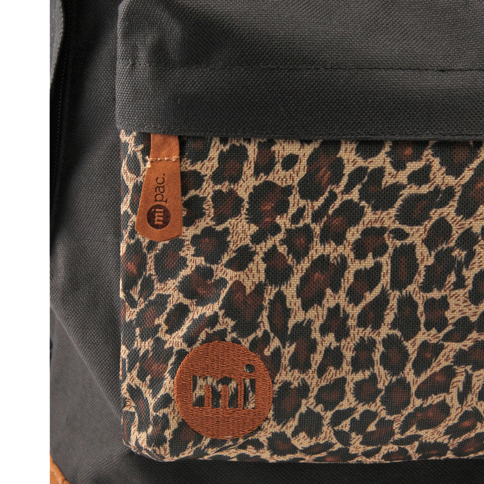 Mi-Pac Leopard Print Pocket Backpack - Black