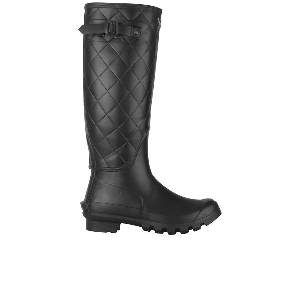 Barbour Women s Setter Quilted Wellington Boots Black Allsole