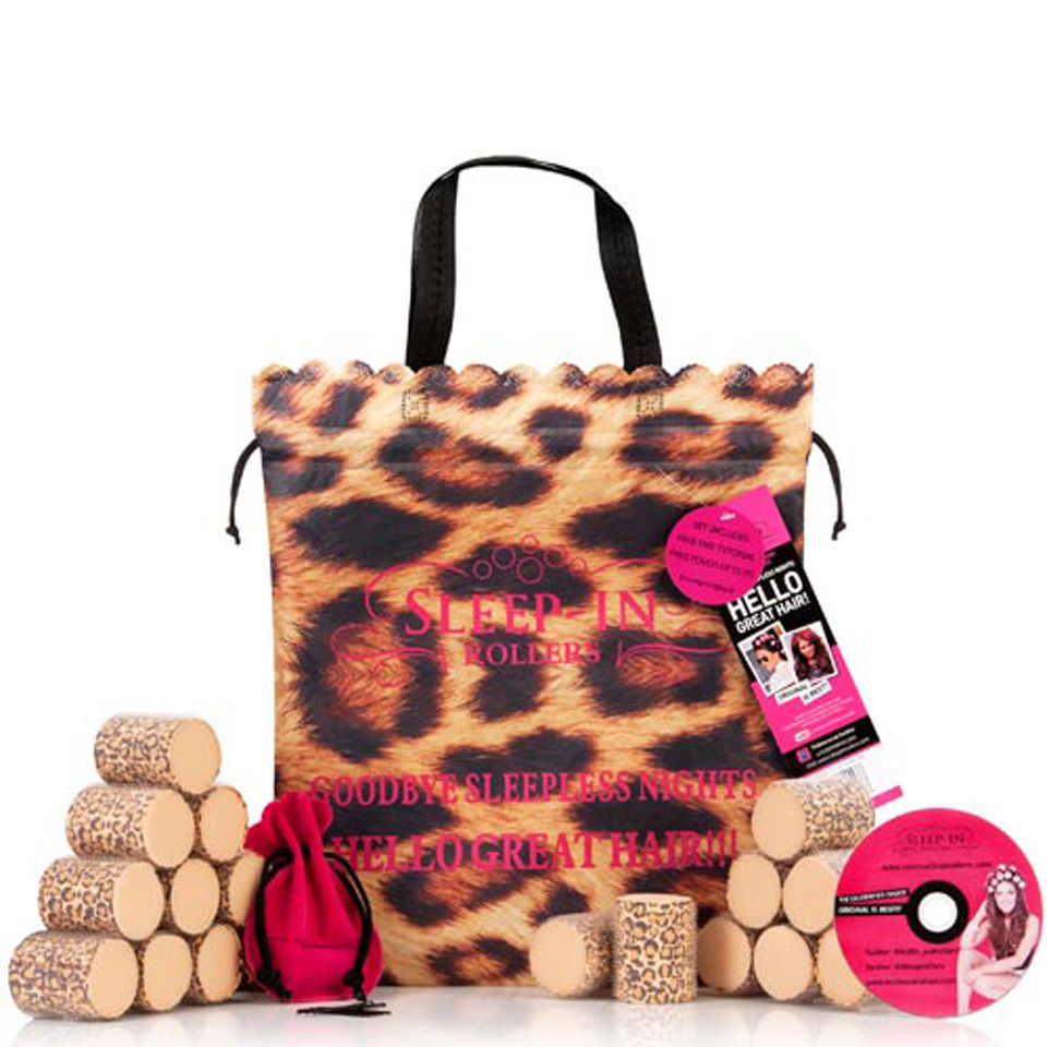 Sleep In Rollers - Brown Leopard (x20 in a Bag)