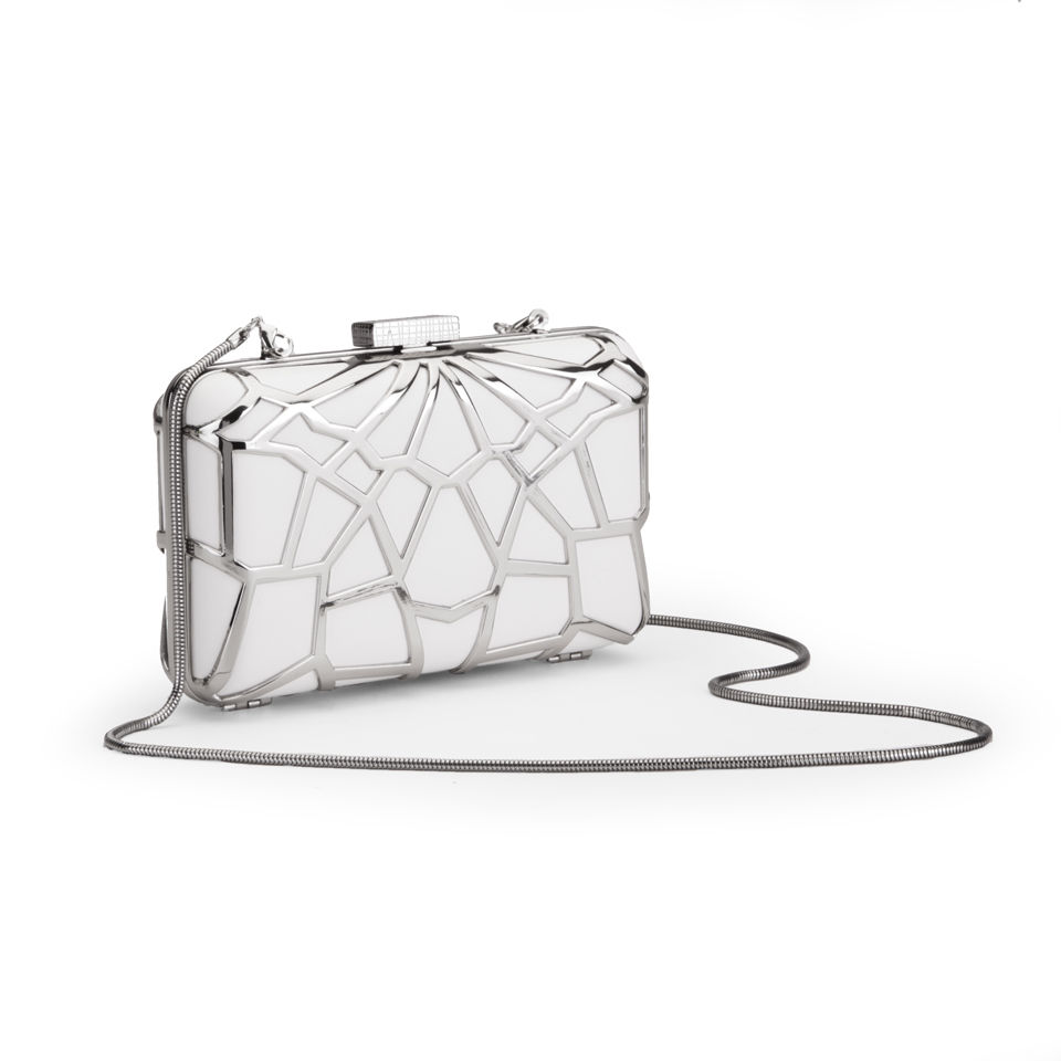 French Connection Hattie Caged Filigree Clutch - White