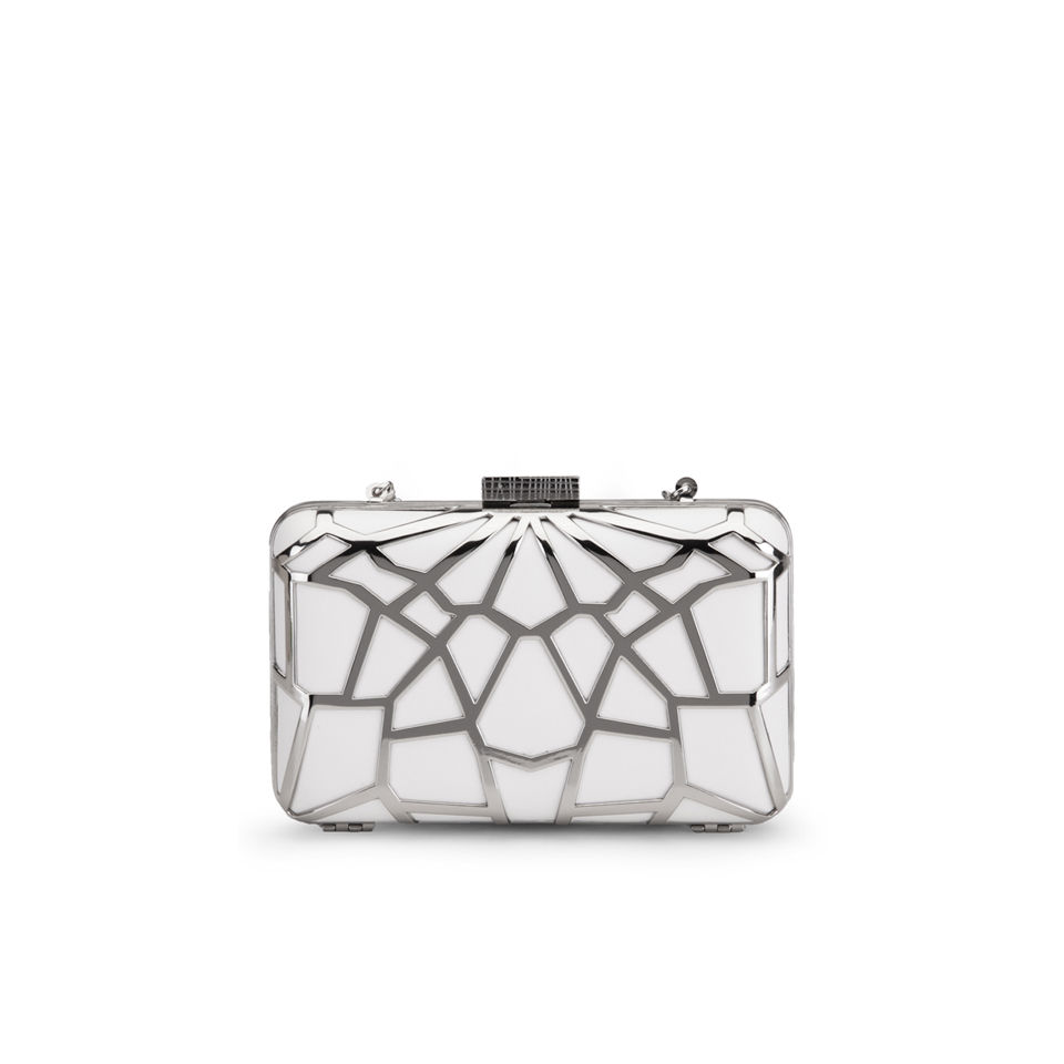 French Connection Hattie Caged Filigree Clutch - White
