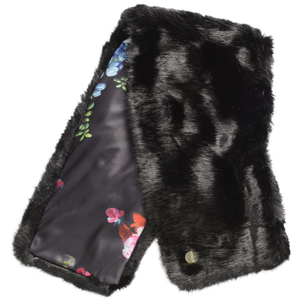 Ted Baker Women's Furros Faux Fur Wrap Scarf - Black