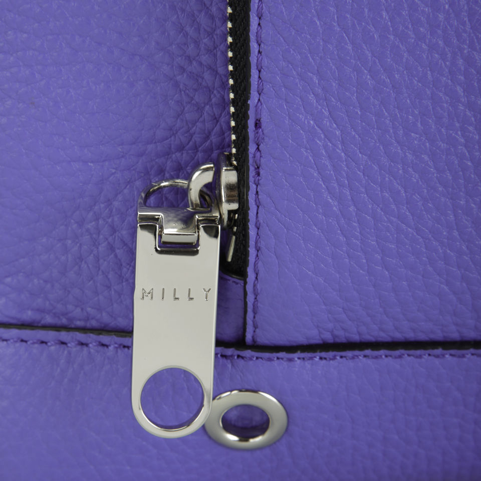MILLY Astor Pebble Leather Tote Bag - Blue