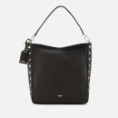 DKNY Women's Chelsea Pebbled Leather Top Zip Hobo Bag - Black