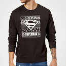 DC Superman Christmas Knit Logo Black Christmas Jumper