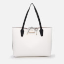 GUESS WOMEN'S BOBBI INSIDE OUT TOTE BAG - WHITE MULTI/TAUPE