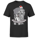 Star Wars Christmas Happy Holidays Droids Black T-Shirt