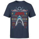 Jaws Fairisle Men's Christmas T-Shirt - Navy