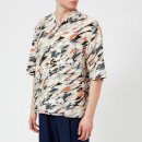 Lemaire Men's Convertible Collar Short Sleeve Shirt - Multi