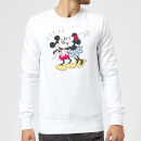 Disney Mickey Mouse Minnie Kiss Sweatshirt - White