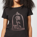 Disney Beauty And The Beast Rose Gold Women's T-Shirt - Black