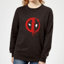 Marvel Deadpool Split Splat Logo Women's Sweatshirt - Black