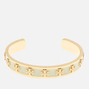 Tory Burch Women's Enamel Raised Logo Cuff Bracelet - New Ivory/Gold
