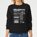 Back To The Future DeLorean Schematic Women's Sweatshirt - Black - XXL