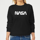 NASA Worm White Logotype Women's Sweatshirt - Black