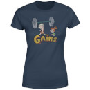 The Flintstones Distressed Bam Bam Gains Women's T-Shirt - Navy