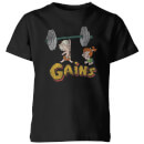 The Flintstones Distressed Bam Bam Gains Kids' T-Shirt - Black