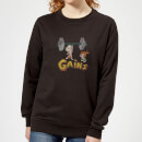 The Flintstones Distressed Bam Bam Gains Women's Sweatshirt - Black