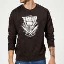 Marvel Thor Ragnarok Thor Hammer Logo Sweatshirt - Black
