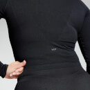 MP Women's Shape Seamless Ultra Long Sleeve Crop Top- Black - S