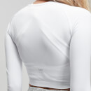 MP Women's Shape Seamless Ultra Long Sleeve Crop Top - White - S