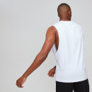 MP muška luksuzna klasična majica bez rukava s velikim izrezom – bijela