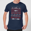 Jaws Great White Christmas Men's T-Shirt - Navy