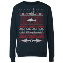 Jaws Great White Christmas Women's Christmas Jumper - Navy