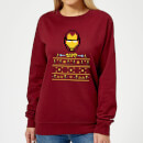 Marvel Avengers Iron Man Pixel Art Women's Christmas Jumper - Burgundy