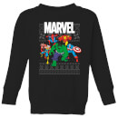 Marvel Avengers Group Kids Christmas Jumper - Black