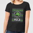 Marvel Hulk Punch Women's Christmas T-Shirt - Black