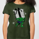 Marvel The Incredible Hulk Christmas Present Women's Christmas T-Shirt - Forest Green