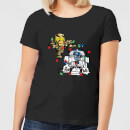 Star Wars Tangled Fairy Lights Droids Women's Christmas T-Shirt - Black