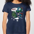 DC Superman Peace On Earth Women's Christmas T-Shirt - Navy