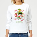Looney Tunes Eat Drink Be Martian Women's Christmas Jumper - White