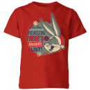 Looney Tunes I'm The Reason There Is A Naughty List Kids' Christmas T-Shirt - Red