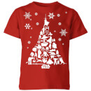 Star Wars Character Christmas Tree Kids' Christmas T-Shirt - Red
