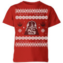 Star Wars Darth Vader Knit Kids' Christmas T-Shirt - Red