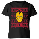 Marvel Iron Man Face Kids' Christmas T-Shirt - Black