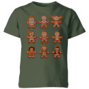 Star Wars Gingerbread Characters Kids' Christmas T-Shirt - Forest Green