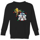 Star Wars Tangled Fairy Lights Droids Kids' Christmas Jumper - Black