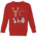 Disney Frozen Olaf and Sven Kids' Christmas Sweatshirt - Red