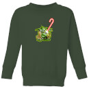 Star Wars Candy Cane Yoda Kids' Christmas Jumper - Forest Green