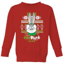 Looney Tunes Bugs Bunny Knit Kids' Christmas Jumper - Red